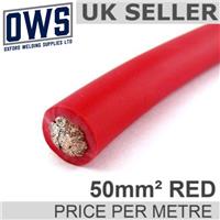 50mm PVC Hi-Flex COPPER BATTERY STARTER / EARTH / WELDING CABLE (red) 345 AMPS