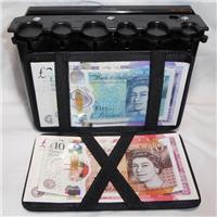 CASH DISPENSER LARGE BLACK coin note holder + MAGIC WALLET taxi cab bus driver