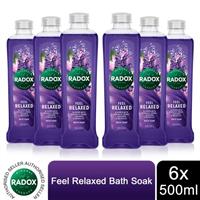 Radox 100% Nature Inspired Fragrance Bath Soak, Feel Relaxed, 6 Pack, 500ml