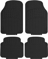 4 PCS CAR MATS RUBBER BLACK UNIVERSAL FIT HEAVY DUTY NON SLIP WATERPROOF VAN