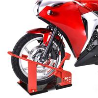 Motorcycle Wheel Chock Transport Stand Metal Holder For Truck And Trailer