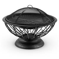 Fire Pit BBQ Grill Heating Outdoor Garden Brazier Patio Wood Barbecue Steel 75cm