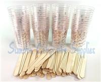 Resin Mixing cups / Paint Mixing kit , 50 pots cups 100 wood mixing sticks,