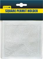 Simply Clear Car Permit Holder fits Square & Circular Permits Badge upto 90x90mm