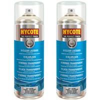 Hycote Colour Clear Lacquer Aerosol Spray Paint High Gloss Fast Drying 400ml x2