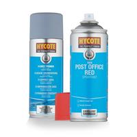 Hycote Automotive Post Office Van Red Spray Paint 400ml + Grey Primer 400ml Kit