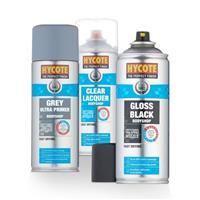 Hycote Spray Paint Bodyshop Gloss Black 400ml + Clear Lacquer + Bodyshop Primer