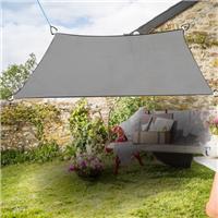 3.6m x 3.6m Sun Shade Sail Garden Patio Awning Canopy 98% UV Block Anthracite