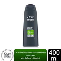 Dove Men+Care 2 in 1 Fortifying Shampoo & Conditioner, Fresh Clean, 400ml