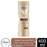 Dove Visible Glow Self-Tan Lotion Nourishing Care For Medium-Dark Skin, 400ml