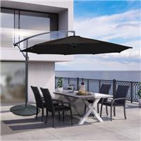 Black 3M Garden Parasol Hanging Sun Shade Banana Outdoor Umbrella Cantilever