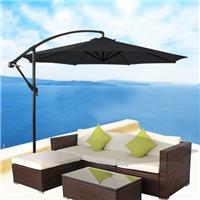 3M Garden Banana Parasol Sun Shade Patio Cantilever Hanging Umbrella Black