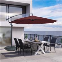 3M Garden Parasol Hanging Sun Shade Banana Umbrella Cantilever Outdoor Wine Red