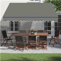 3M Retractable Awning Manual Outdoor Garden Canopy Patio Sun Shade Shelter Grey