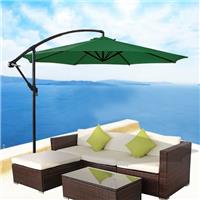 3M Garden Parasol Sun Shade Patio Banana Cantilever Hanging Umbrella Green
