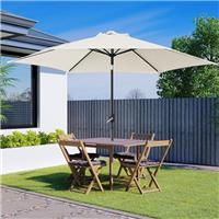 2.5M Outdoor Garden Parasol Sun Shade Patio Round Umbrella Crank Canopy Cream