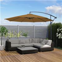 3M Outdoor Garden Parasol Hanging Sun Shade Banana Umbrella Cantilever Coffee