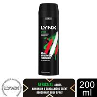 Lynx XL Africa 48H Squeezed Mandarin & Sandalwood Scent Body Spray Deo, 200ml
