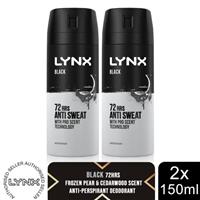 LYNX BLACK DEODORANT ANTIPERSPIRANT  150 ML X 6