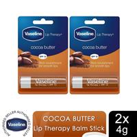 Vaseline Lip Therapy Balm Sticks, Cocoa Butter, 2 Pack, 4gm