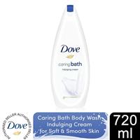 Dove Caring Bath Indulging Cream Bath Soak with 1/4 Moisturising Cream, 720ml
