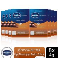 Vaseline Lip Therapy Balm Sticks, Cocoa Butter, 8 Pack, 4gm