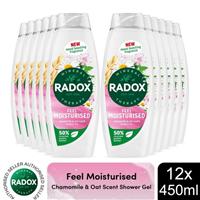 Radox Mineral Therapy Shower Gel Feel Moisturised Mood Boosting 450ml, 12 Pack