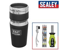 Sealey Thermal Travel Mug with 14pc Tool Kit & Ratchet - Great Christmas Gift