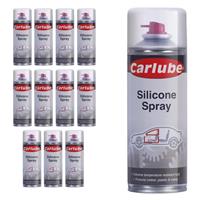 Carlube Silicone Lubricant Spray Eliminate Squeaks Sticking Treatment 400ml x12