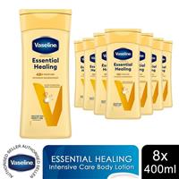 Vaseline Intensive Care Body Lotion Essential Healing for Dry Skin 400ml, 8 Pack