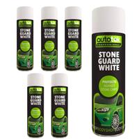Autotek White Stone Guard Protects Against Chips Aerosol Spray Paint 500ml x6