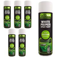 AutoTek White Primer Multi-Purpose Aerosol Spray Paint 500ml x6