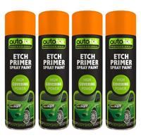 Autotek Etch Primer Multi-Purpose Aerosol Spray Paint 500ml x4