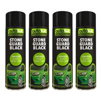 Autotek Stone Black Guard Protects Against Chips Aerosol Spray Paint 500ml x4