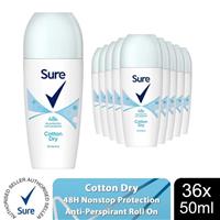 Sure Women Roll On Cotton Dry AntiPerspirant Deodorant 48Hrs Protection, 36x50ml