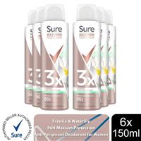 Sure Women Maximum Protection Antiperspirant Spray Freesia & Water Lily, 150ml