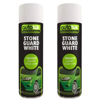 Autotek White Stone Guard Protects Against Chips Aerosol Spray Paint 500ml x2