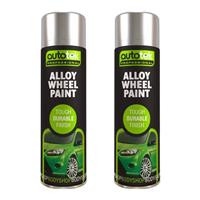 Autotek Alloy Wheel Multi-Purpose Spray Paint Tough Durable Finish 500ml x2