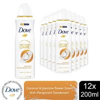 Dove Advanced Care Antiperspirant Deo Coconut & Jasmine Flower Scent 200ml, 12pk
