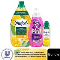 Persil Detergent with Comfort Summer Bouquet Fabric Conditioner & Scent Booster