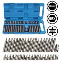 40 x Allen Key Torx Hex Star Spline Socket Bit Set Drive Car Repair Tool 1/2 3/8