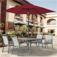 Garden Parasol Umbrella Patio Outdoor Sun Shade Aluminium Crank Tilt 2.5M Round