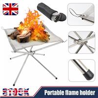 Portable Fire Pit for Camping Outdoor Folding Firepit Fireplace W/ Carrying Bag