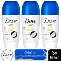 Dove Roll On Deo Go Fresh Original 72H Lasting Women's Anti-Perspirant 50ml, 3pk