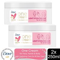 Dove Light Hydrating Care One Cream for Face,Hands & Body for All Skin 250ml,2pk