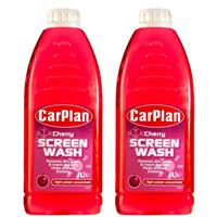 CarPlan Cherry Scented All Seasons Concentrated Screenwash Washer Fluid 1L x2