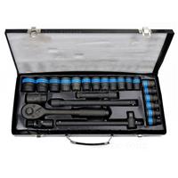 Heavy Duty 1/2 Ratchet Wrench Socket Set 8-32mm Metric Extension Bar Metal Case