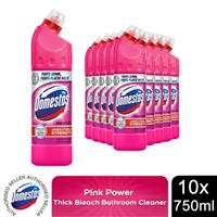 Domestos Thick Bleach Pink Power Disinfectant Multi-Purpose Cleaner Gel,10x750ml