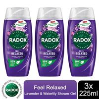 3xRadox Mineral Therapy Shower Gel Feel Relaxed with Lovender & Waterlily, 225ml