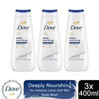 Dove Advanced Care Bodywash Deeply Nourishing 24H Renewing Micromoisture,3x400ml